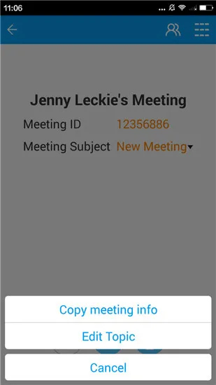 meeting info on android