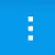 White vertical ellipsis centered on a solid blue square background.