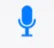 Blue microphone icon centered on a light gray square background.
