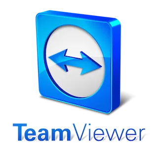 TeamViewer logo with blue double-arrow icon above the brand name in blue and black text.