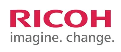 RICOH logo in red with the gray tagline “imagine. change.” underneath.