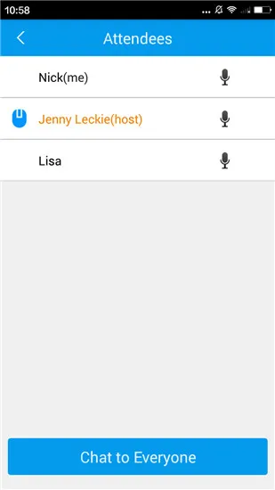 attendees on android