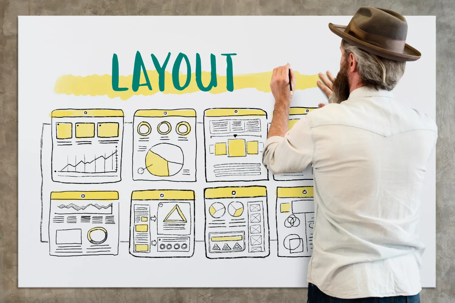 Illustration of web layout design process