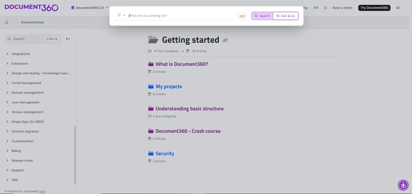 Knowledge Base Search Bar
