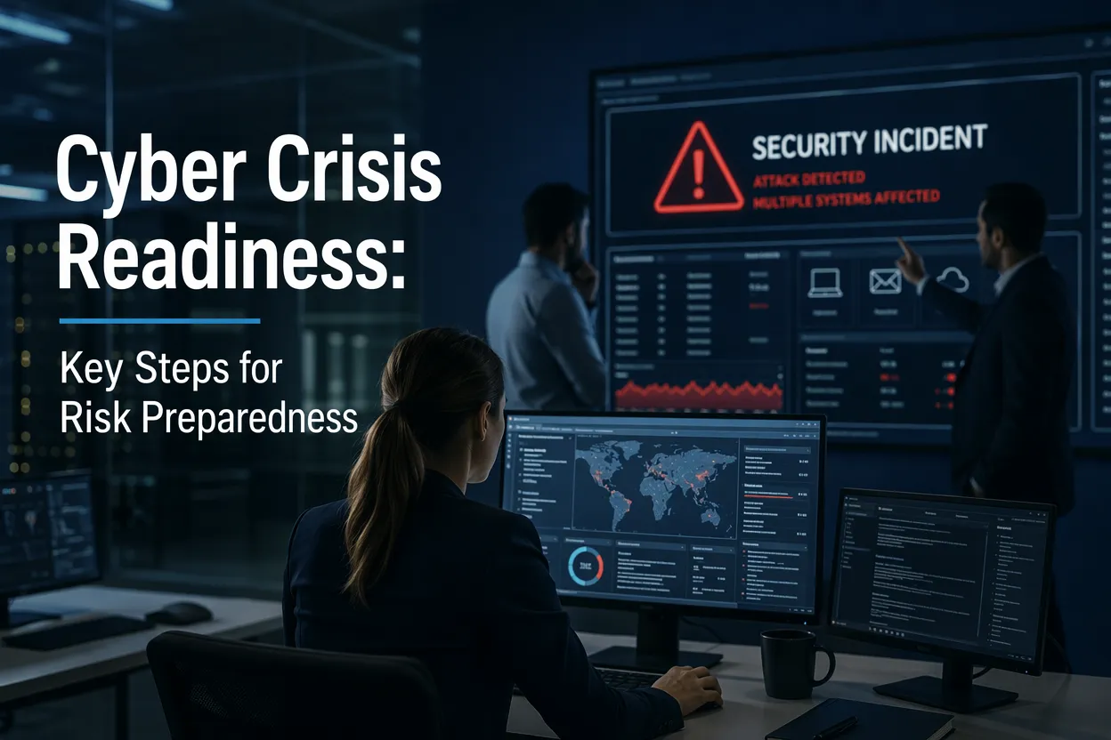 Boost cyber crisis readiness: identify risks, build a response plan, train staff, test defenses, and promote a security-first culture for resilience.