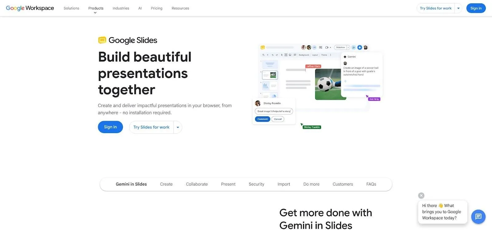 Google Slides real-time collaboration interface screenshot.