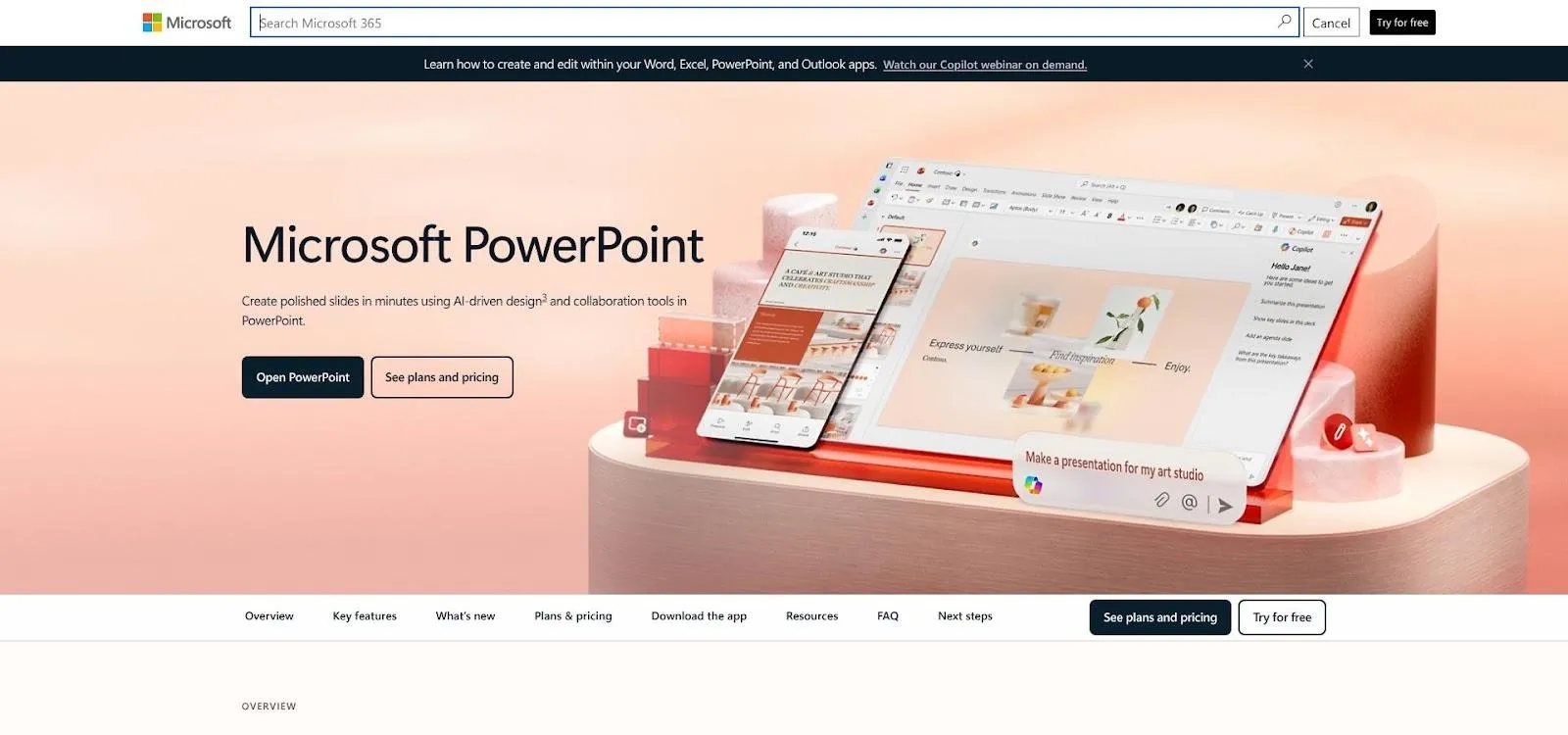 Microsoft PowerPoint 365 cloud co-authoring interface screenshot.