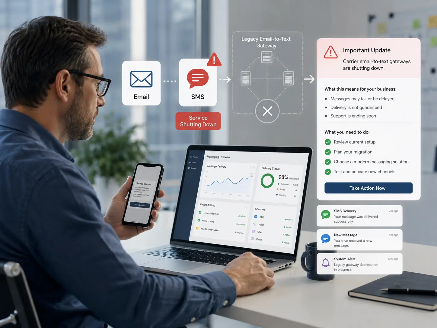 Carrier Email to Text Gateways Are Shutting Down: What Your Business Needs to Know